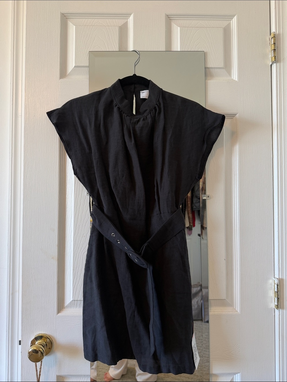 ASOS Black Mini linen Dress with belt